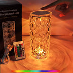 16 Colors Diamond Rose Crystal Touch Lamp