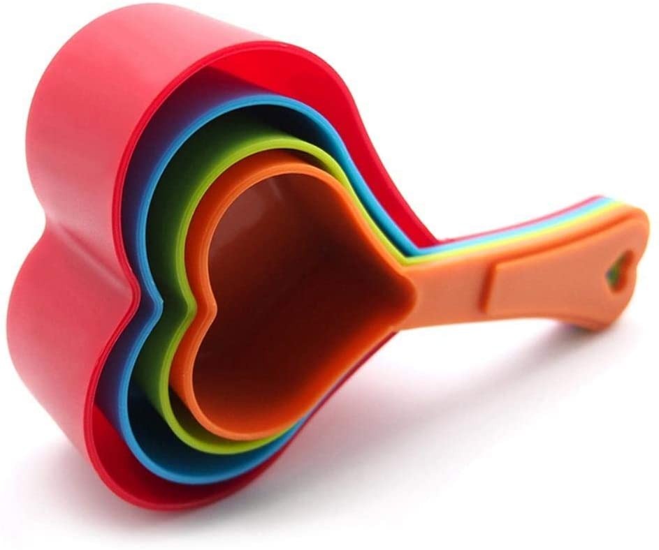 Heart Shaped Measuring Cups Multicolor