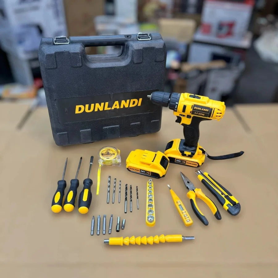 Dunlandi 24V Cordless Drill Machine Set