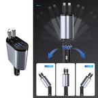 4-in-1 Retractable Car Charger