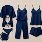 7-Piece Satin Sleepwear & Lingerie Set