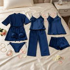 7-Piece Satin Sleepwear & Lingerie Set