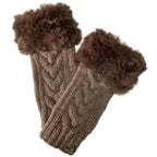 Women’s Faux Fur Fingerless Knitted Gloves