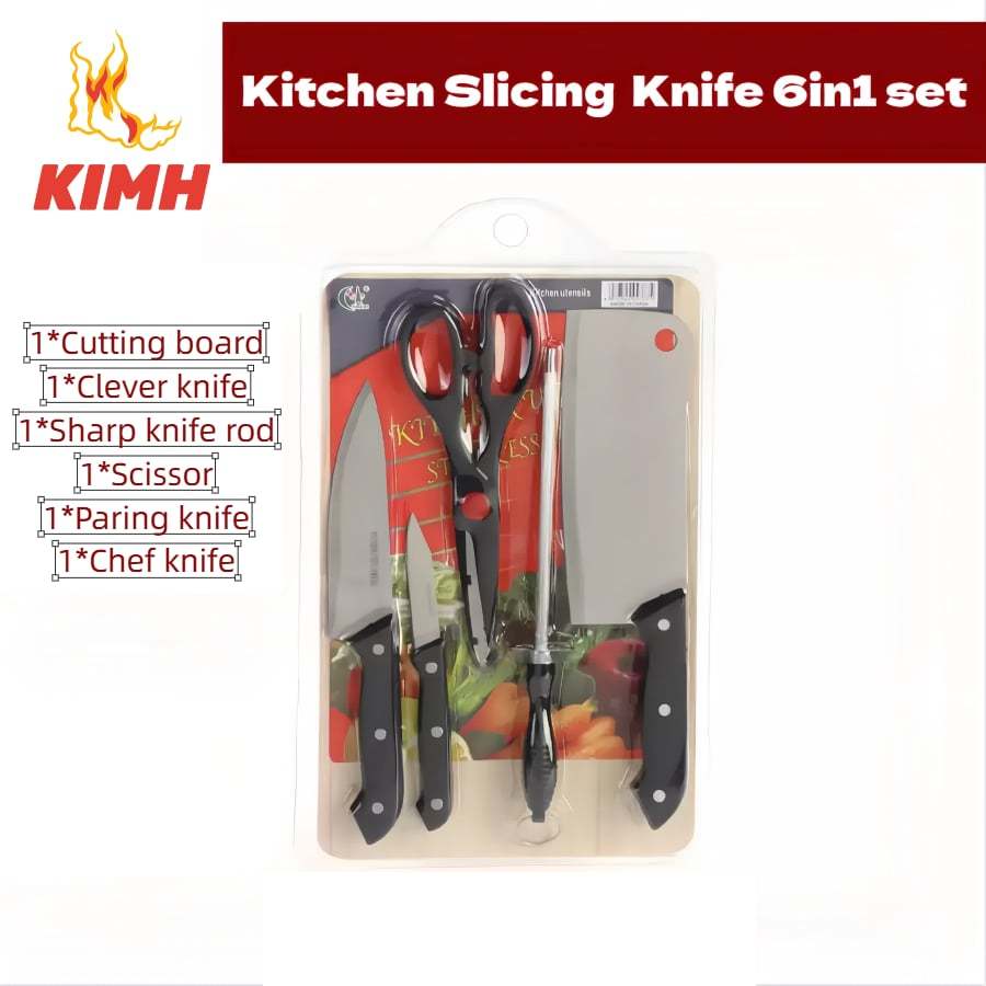 6 In 1 Knife Set With Filer And Chopping Board